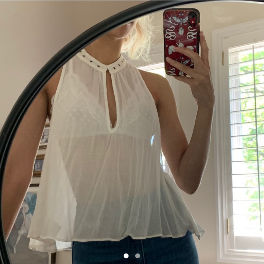Sheer flowy key hole tank